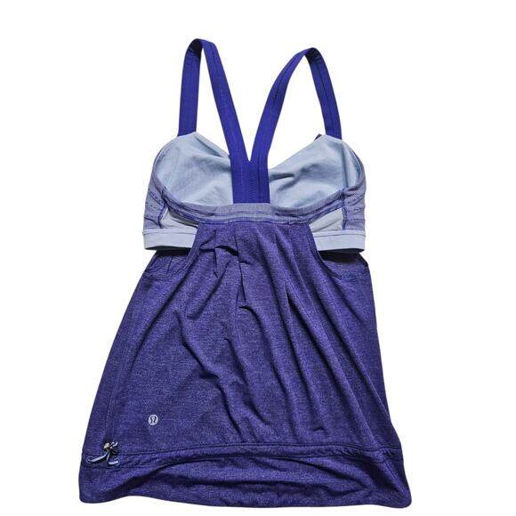 Lululemon Women's Rest Less Tank Top Heathered Bruised Berry Stripes Size 6 - Picture 4 of 8